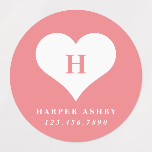 Heart Rainbow Waterbestendige Naam Labels (Design 1)