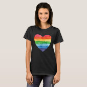 Heart Rainbow Waterverf Cute T-shirt (Voorkant volledig)