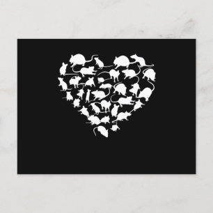 Heart Rat Mouse Dierenvriend Rodent Mice Pet Gift Briefkaart