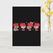 Heart Reading Books Valentine Teacher Library Book Kaart (Gele Bloem)