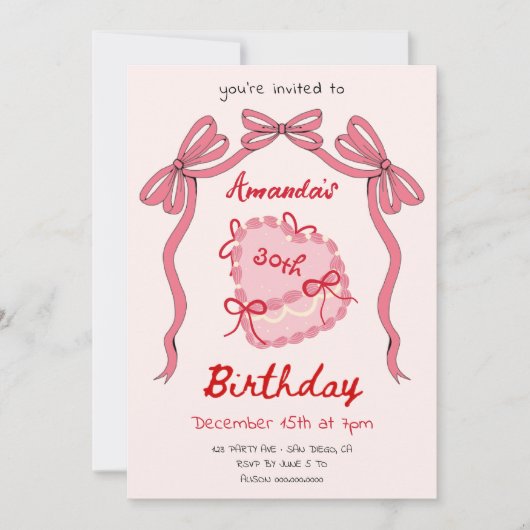 Heart Recto Cake Verjaardag Kaart (Voorkant)