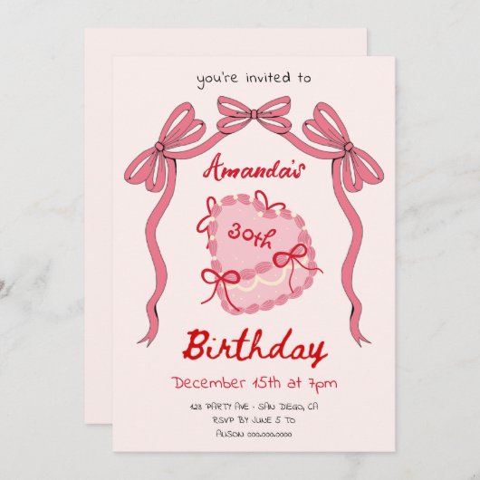 Heart Recto Cake Verjaardag Kaart (Voorkant / Achterkant)