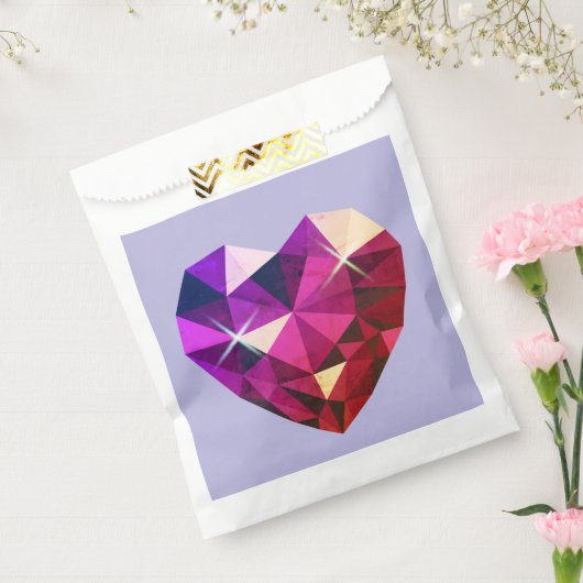 Heart Red and Purple Gemstone Bedankzakje (Gezegeld)