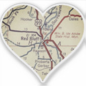 Heart Red Bluff California Sticker (Voorkant)