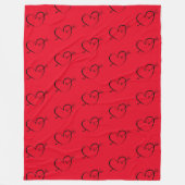 Heart red large sherpa blanket fleece deken (Voorkant)