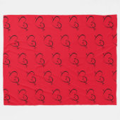 Heart red large sherpa blanket fleece deken (Voorkant (Horizontaal))