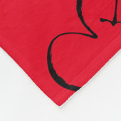 Heart red large sherpa blanket fleece deken (Hoek)