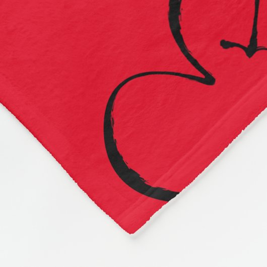 Heart red large sherpa blanket fleece deken (Hoek)