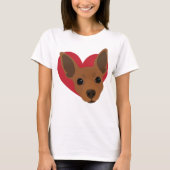 Heart Red Rust Min Pin T-Shirt No4 (Voorkant)