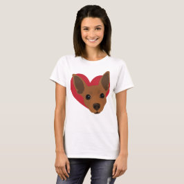 Heart Red Rust Min Pin T-Shirt No4