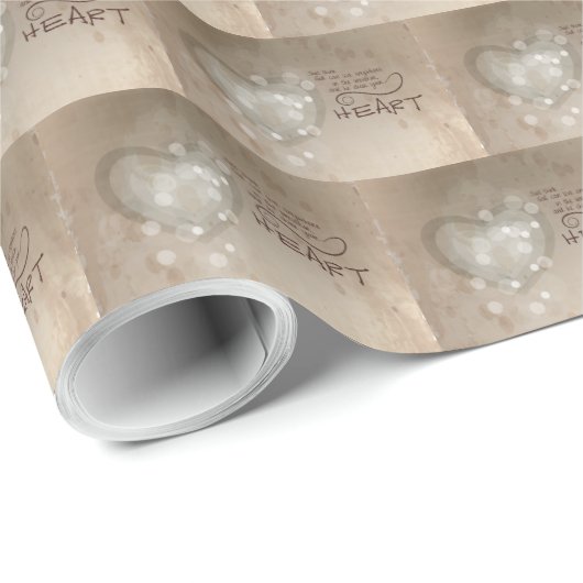 Heart Religieuze Aanmoediging, Grunge Cadeaupapier (Rol Hoek)