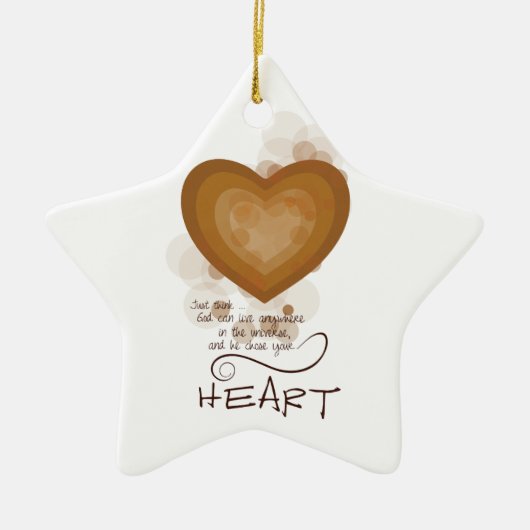 Heart Religieuze Aanmoediging, Grunge Keramisch Ornament (Voorkant)