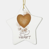 Heart Religieuze Aanmoediging, Grunge Keramisch Ornament (Links)