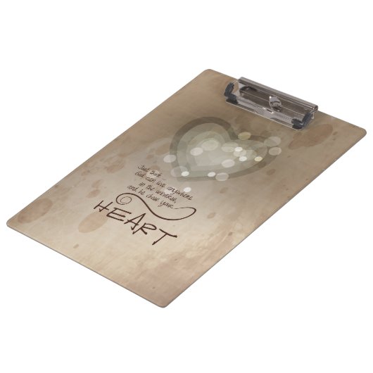 Heart Religieuze Aanmoediging, Grunge Klembord (Gekanteld)