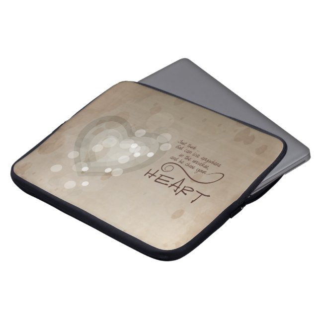 Heart Religieuze Aanmoediging, Grunge Laptop Sleeve (Voorkant top)