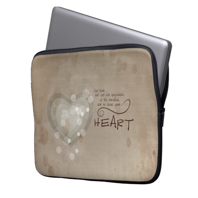 Heart Religieuze Aanmoediging, Grunge Laptop Sleeve (Voorkant Links)