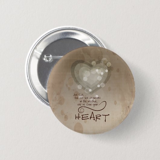Heart Religieuze Aanmoediging, Grunge Ronde Button 5,7 Cm (Voorkant /achterkant)