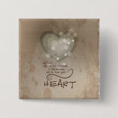 Heart Religieuze Aanmoediging, Grunge Vierkante Button 5,1 Cm (Voorkant)