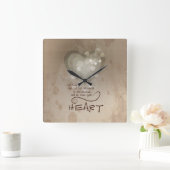 Heart Religieuze Aanmoediging, Grunge Vierkante Klok (Huis)