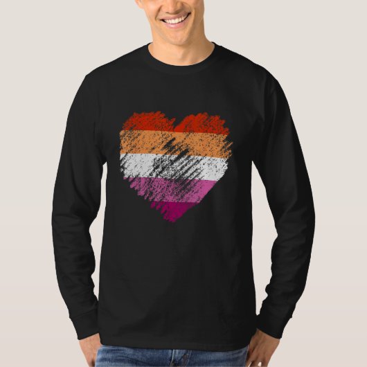 Heart Retro LGBT Pride Month Support LGBTQ Flag Le T-shirt (Voorkant)