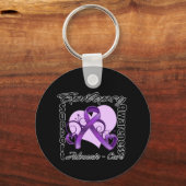 Heart Ribbon - Epilepsy Bewustheid Sleutelhanger (Voorkant)