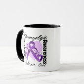 Heart Ribbon - Fibromyalgie Bewustheid Mok (Voorkant links)