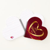 Heart Ribbon Gold Happy Valentine's Day Red Notitieboek (Binnen)