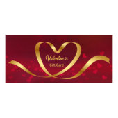 Heart Ribbon Gold Red Valentijnsdag - kaartje Reclamekaart (Voorkant)