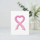Heart Ribbon Ingegraveerd Briefkaart (Staand voorkant)