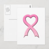 Heart Ribbon Ingegraveerd Briefkaart (Voorkant / Achterkant)