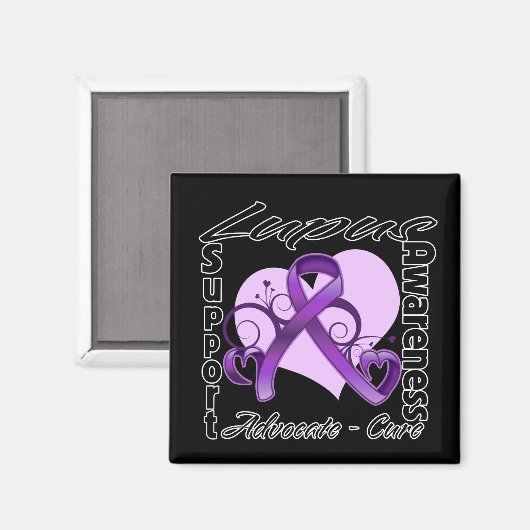 Heart Ribbon - Lupus Awareness Magneet (Voorkant / Achterkant)