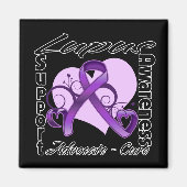 Heart Ribbon - Lupus Awareness Magneet (Voorkant)
