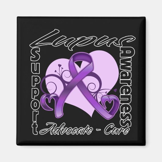 Heart Ribbon - Lupus Awareness Magneet (Voorkant)