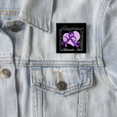Heart Ribbon - Lupus Awareness Vierkante Button 5,1 Cm (In situ)