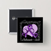 Heart Ribbon - Lupus Awareness Vierkante Button 5,1 Cm (Voorkant /achterkant)