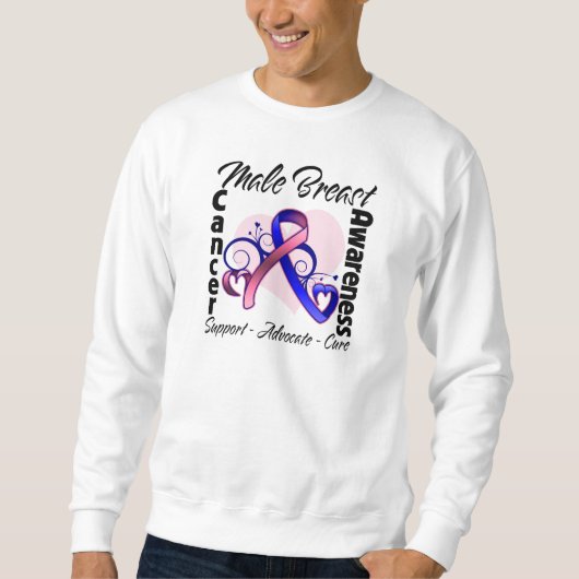 Heart Ribbon - Male Breast Cancer Bewustheid Trui (Voorkant)