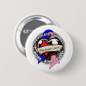 Heart Ribbon - Mannelijke borstkanker Ronde Button 5,7 Cm (Voorkant /achterkant)