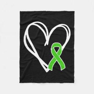 Heart Ribbon Ondersteuning Mental Health Awareness Fleece Deken