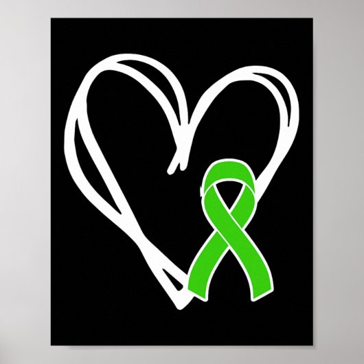 Heart Ribbon Ondersteuning Mental Health Awareness Poster (Voorkant)