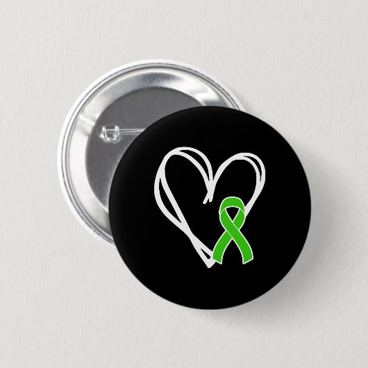 Heart Ribbon Ondersteuning Mental Health Awareness Ronde Button 5,7 Cm (Voorkant /achterkant)