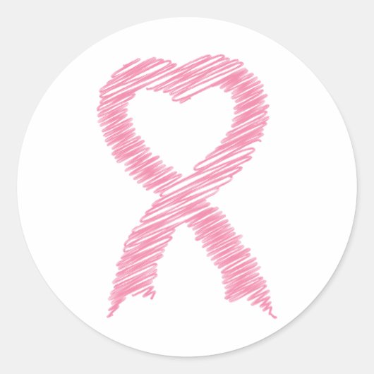 Heart Ribbon Scribble Sticker (Voorkant)