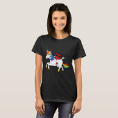 Heart Riding Unicorn Valentijnsdag Fun Girls Kind T-shirt (Voorkant volledig)
