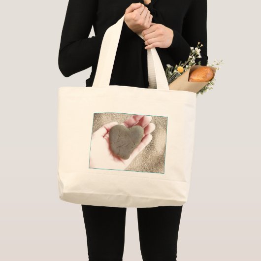 Heart Rock Beach Bag Grote Tote Bag (Voorkant (product))