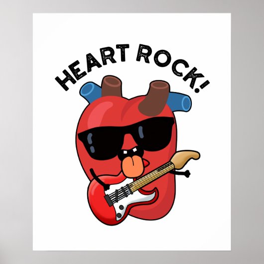 Heart Rock Funny Music Anatomy Pun Poster (Voorkant)