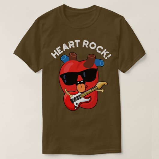 Heart Rock Funny Music Anatomy Pun T-shirt (Design voorkant)