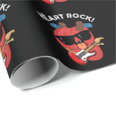Heart Rock Grappige Muziek Pun Dark BG Cadeaupapier (Rol Hoek)