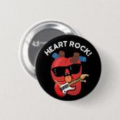 Heart Rock Grappige Muziek Pun Dark BG Ronde Button 5,7 Cm (Voorkant /achterkant)