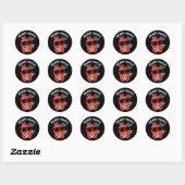 Heart Rock Grappige Muziek Pun Dark BG Ronde Sticker (Vel)