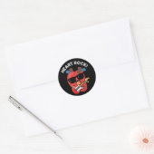 Heart Rock Grappige Muziek Pun Dark BG Ronde Sticker (Envelop)