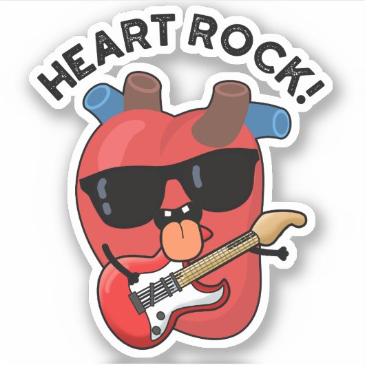 Heart Rock Grappige muziek woordspeling Sticker (Voorkant)